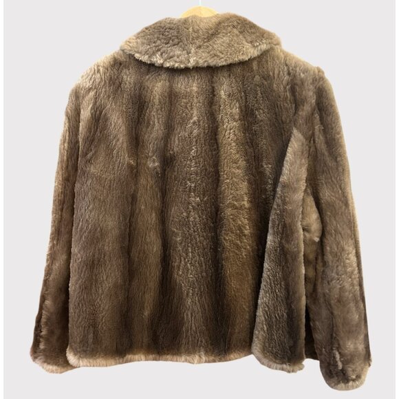 Vintage Frances CW Faux Fur Double Breasted Brown Coat 70s 80s Retro Winter - Picture 3 of 5